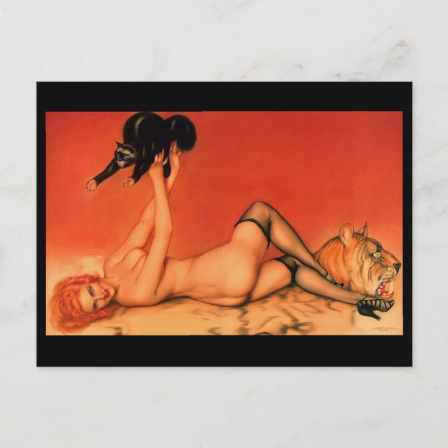 Alberto Vargas Vintage Pin up Postcard (Front)