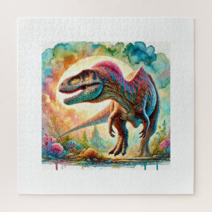 Albertosaurus in watercolor style 230824AREF117 - Jigsaw Puzzle