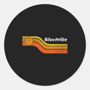 Albertville - Vintage Men Women 70s 80s Graphic Co Classic Round Sticker