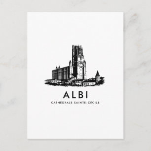 Albi Cathedral Detail Poster Vintage Architecture Postcard