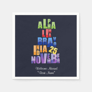Albin 25 Phonetic Alphabet Napkin