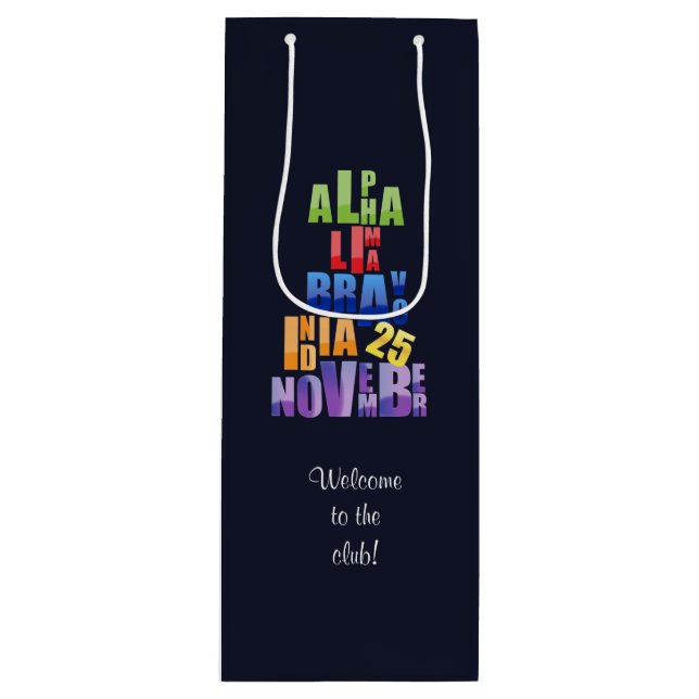 Albin 25 Phonetic Alphabet Wine Gift Bag (Front)
