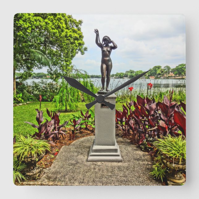 Albin Polasek Sculpture Gardens Winter Park FL Square Wall Clock (Front)
