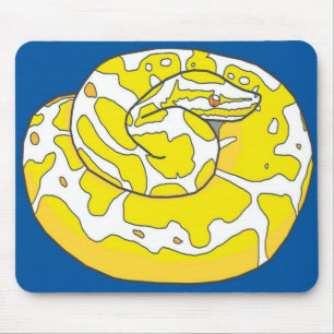 Albino Ball Python Mousepad 2 (Blue)