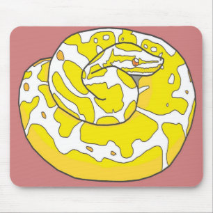 Albino Ball Python Mousepad 2 (Pink)