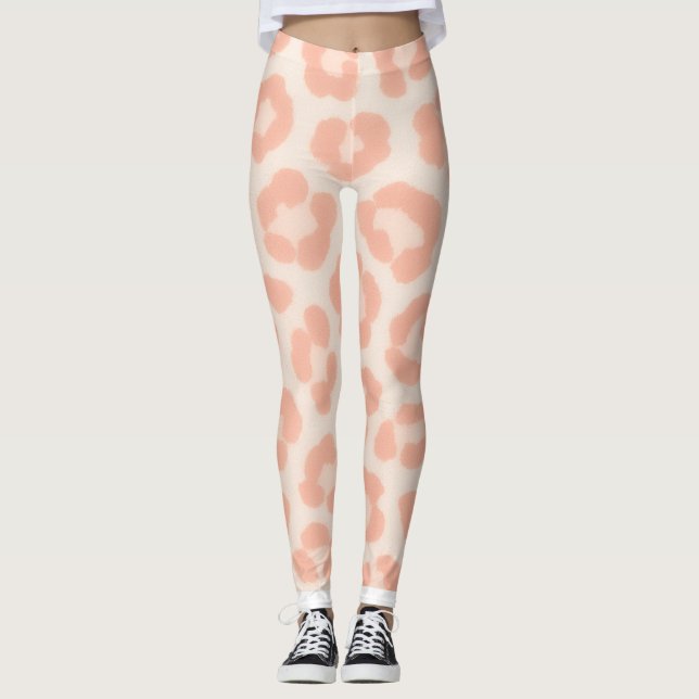 Albino Cheetah Print Leggings | Blush & Cream Anim (Front)