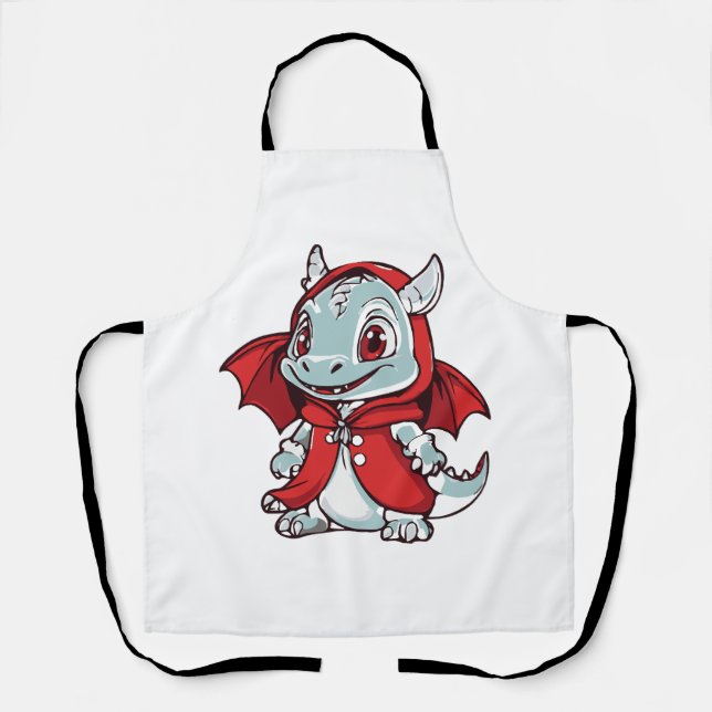 Albino Dragon in Red Apron (Front)