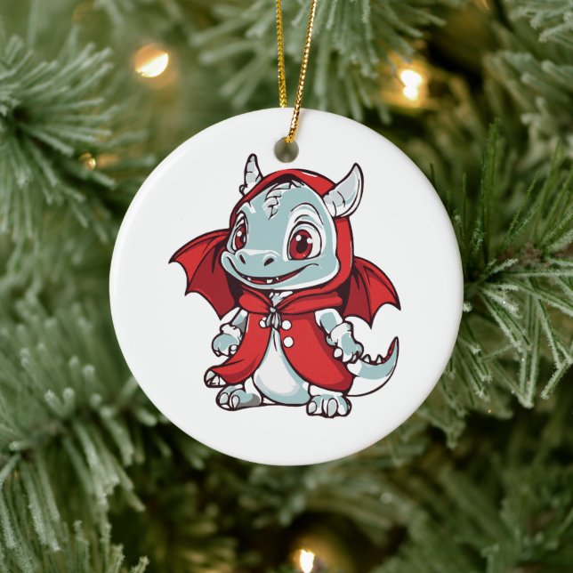 Albino Dragon in Red Ceramic Tree Decoration (Tree)