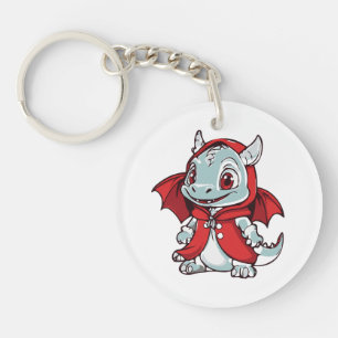 Albino Dragon in Red Key Ring