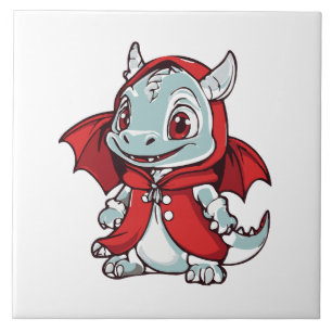 Albino Dragon in Red Tile