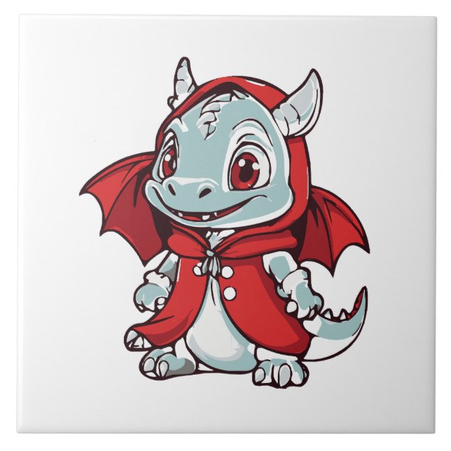 Albino Dragon in Red Tile (Front)