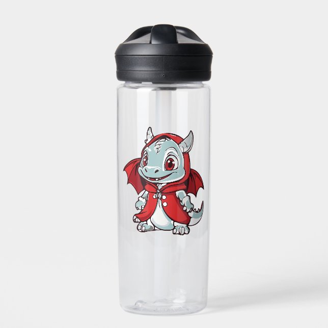 Albino Dragon in Red Water Bottle (Front)