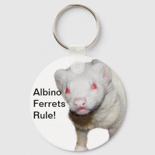 Albino Ferret Picture Key Ring
