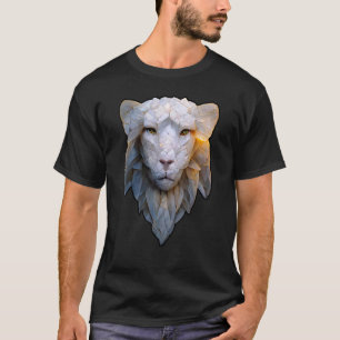 Albino Lion Vector of Stoic Ethereal Leo with Feat T-Shirt
