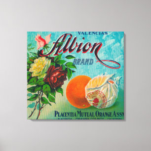 Albion Brand Citrus Crate Label Canvas Print