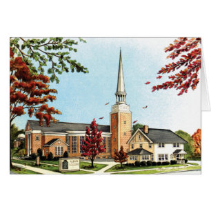 Albion College in the fall, Goodrich Chapel