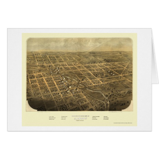 Albion, MI Panoramic Map - 1868 (Front Horizontal)