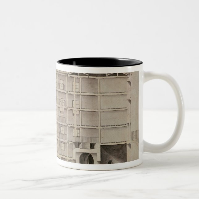Albion Mill, section from east to west Two-Tone Coffee Mug (Right)