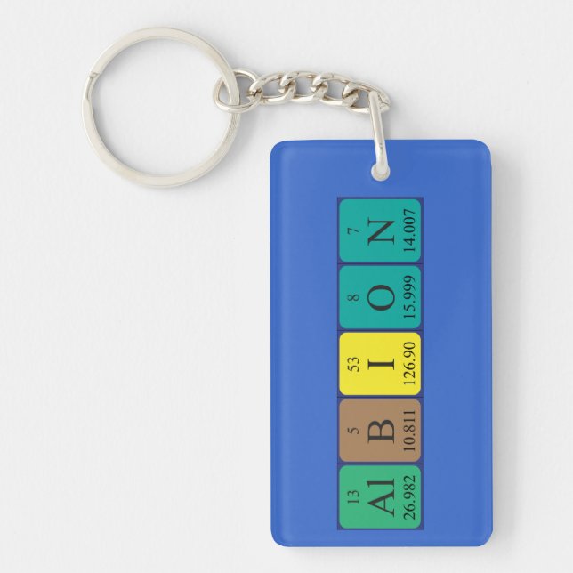 Albion periodic table name keyring (Front)