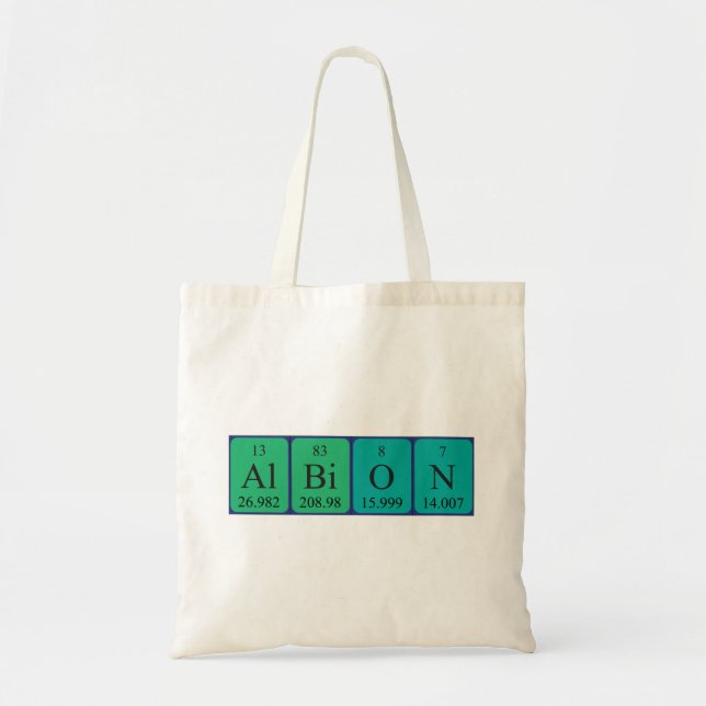 Albion periodic table name tote bag (Front)