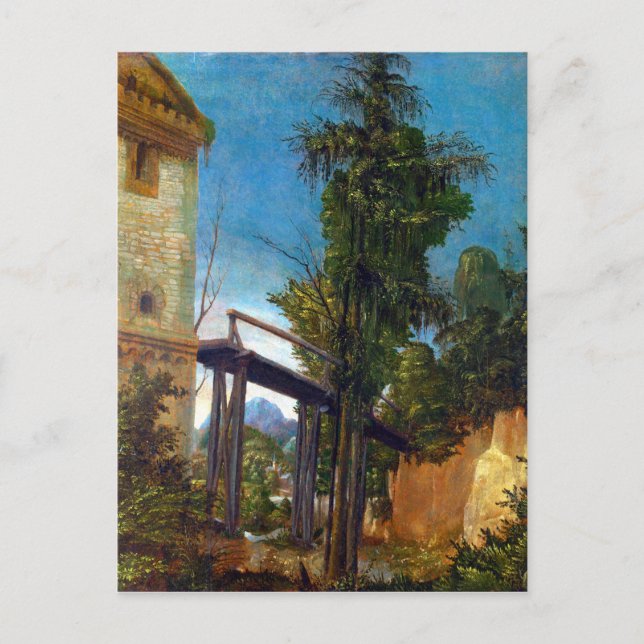 Albrecht Altdorfer Landscape with a footbridge Postcard (Front)