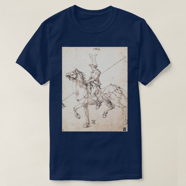 Albrecht Drer Lancer on Horseback 1502 T-Shirt (Design Front)