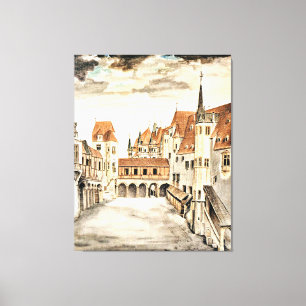 Albrecht Durer, Courtyard of the Former Castle, Canvas Print