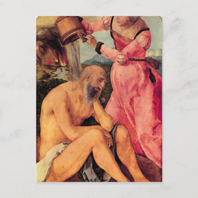 Albrecht Durer - Job mocked by his wife Postcard (Front)