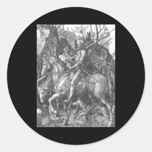 Albrecht Durer Knight Death and the Devil Classic Round Sticker