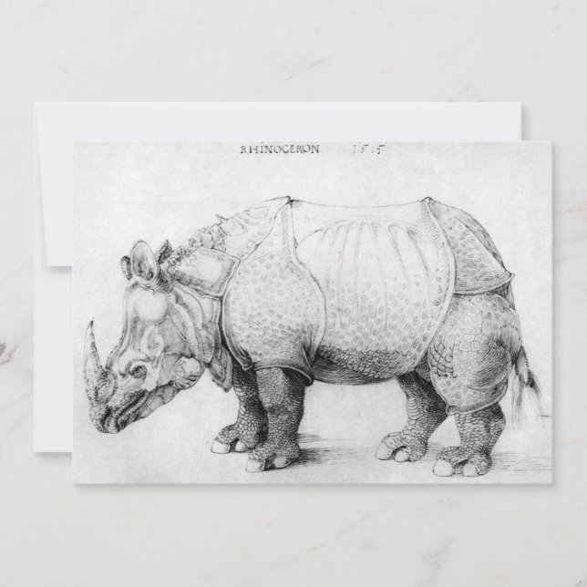 Albrecht Durer Rhinoceros Invitations (Front)