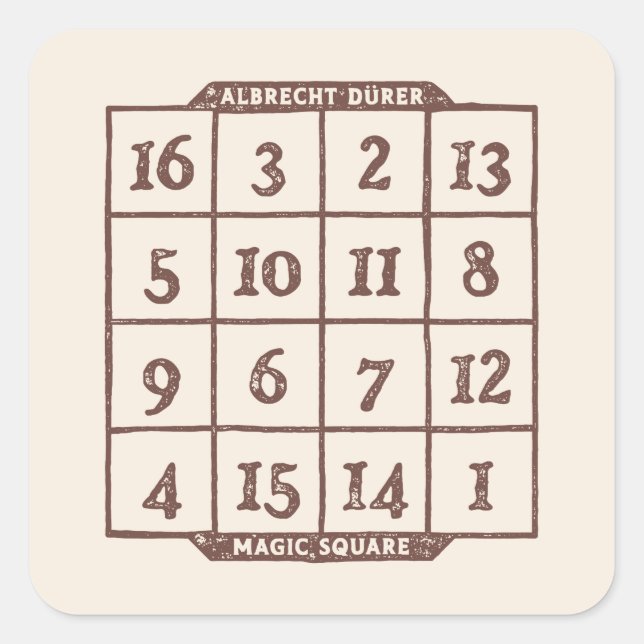 Albrecht Dürer Square Mystery Square Sticker (Front)