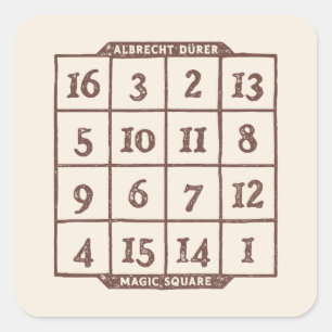 Albrecht Dürer Square Mystery Square Sticker