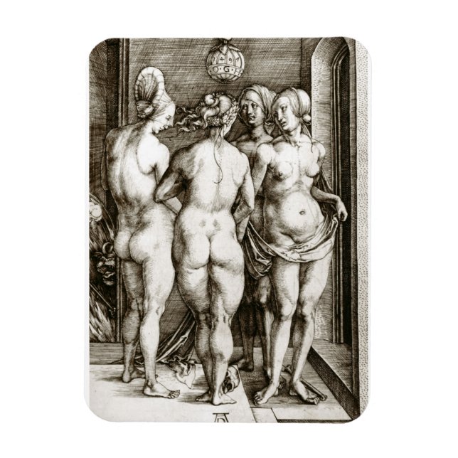 Albrecht Durer -The Four Witches Magnet (Vertical)