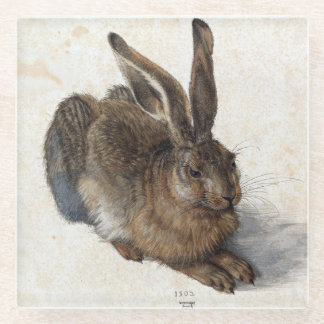 Albrecht Dürer, Young Hare, 1502 Glass Coaster