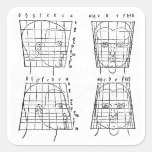 Albrecht Dürer's study of human proportions Square Sticker