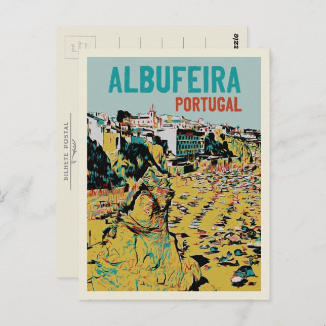 Albufeira Algarve Lagos coast Portugal travel Postcard (Front/Back)