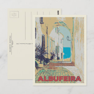 Albufeira old town street Algarve, Portugal Postcard