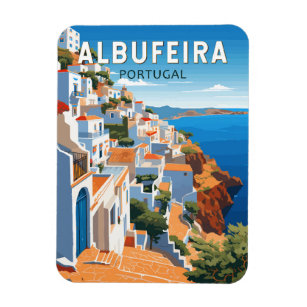 Albufeira Portugal Travel Art Vintage Magnet