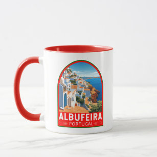 Albufeira Portugal Travel Art Vintage Mug