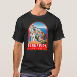 Albufeira Portugal Travel Art Vintage T-Shirt<br><div class="desc">Albufeira retro vector travel design. Albufeira is a coastal city in the southern Algarve region of Portugal. It’s a former fishing village that has become a major holiday destination.</div>