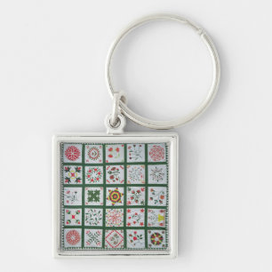 Album quilt with season flowers, 1844 key ring