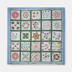 Album quilt with season flowers, 1844 magnet