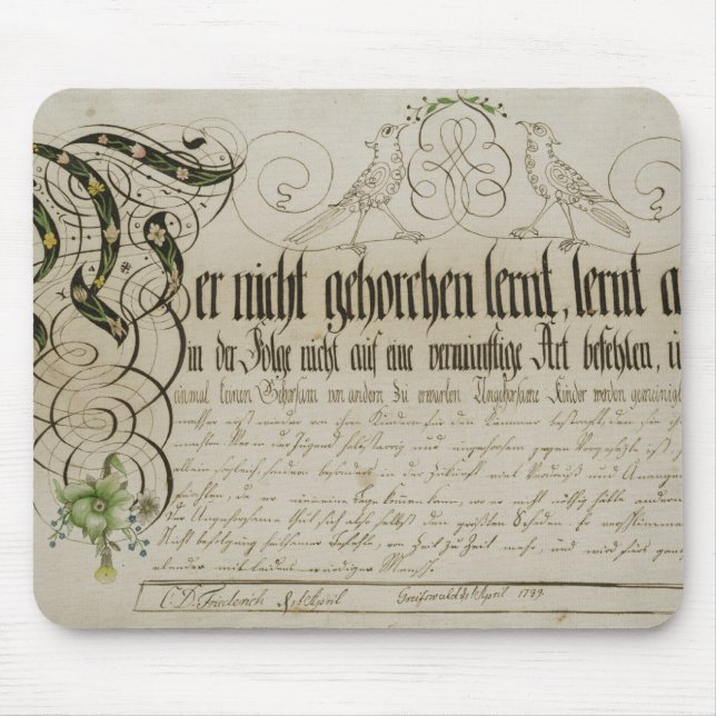 Album sheet, 1789 mouse mat (Front)
