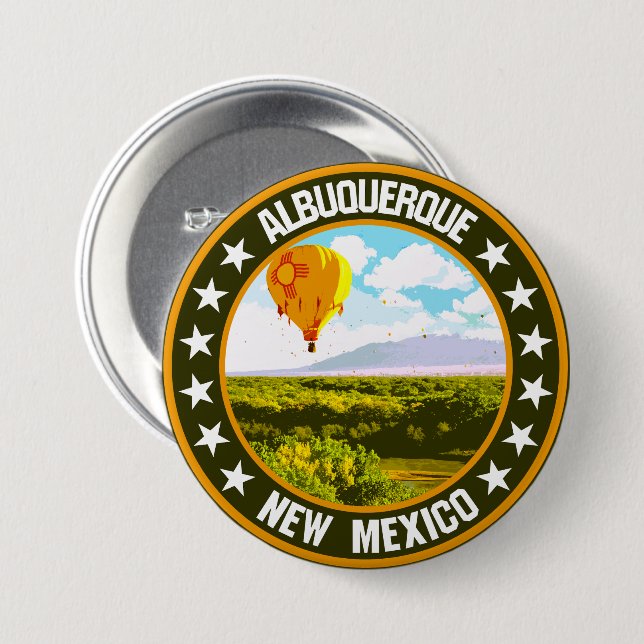Albuquerque                                      7.5 cm round badge (Front & Back)