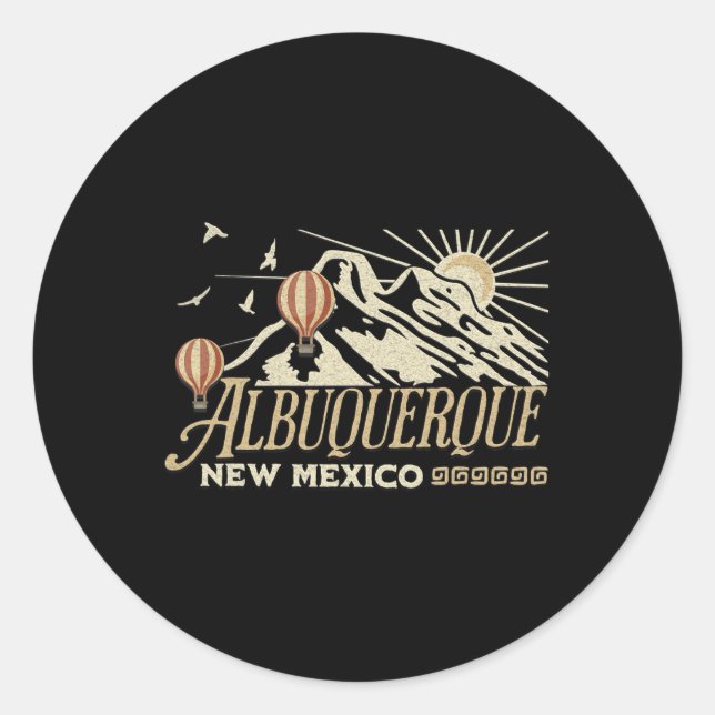 Albuquerque Air Balloon Festival New Mexico Fiesta Classic Round Sticker (Front)