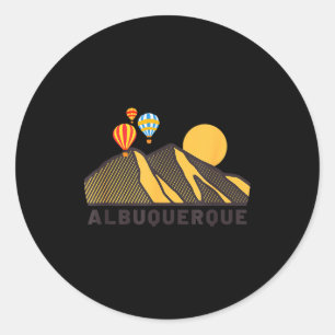 Albuquerque Balloon Festival New Mexico Mountains Classic Round Sticker