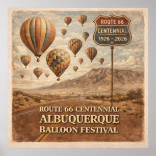 Albuquerque Balloon Festival Route 66 Poster