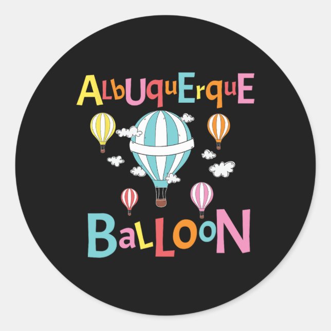 Albuquerque Balloon New Mexico Hot Air Balloon  Classic Round Sticker (Front)