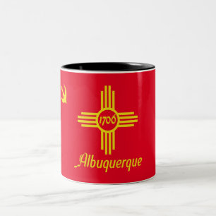 Albuquerque city flag Two-Tone coffee mug