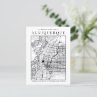 Albuquerque City Map + Location Marker Postcard